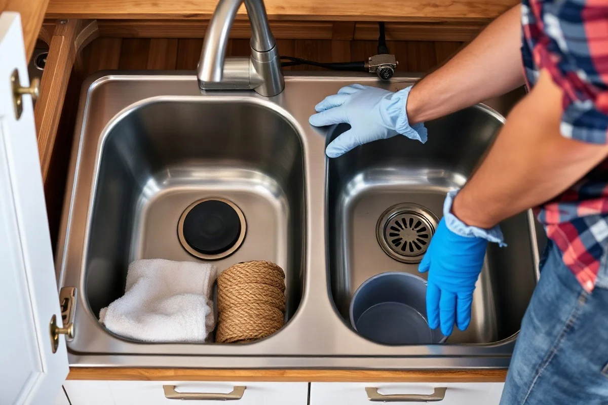 How to Clear a Clogged Double Kitchen Sink Safely