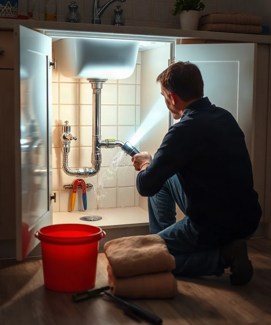 How Plumbers Repair a Burst Pipe Under a Kitchen Sink