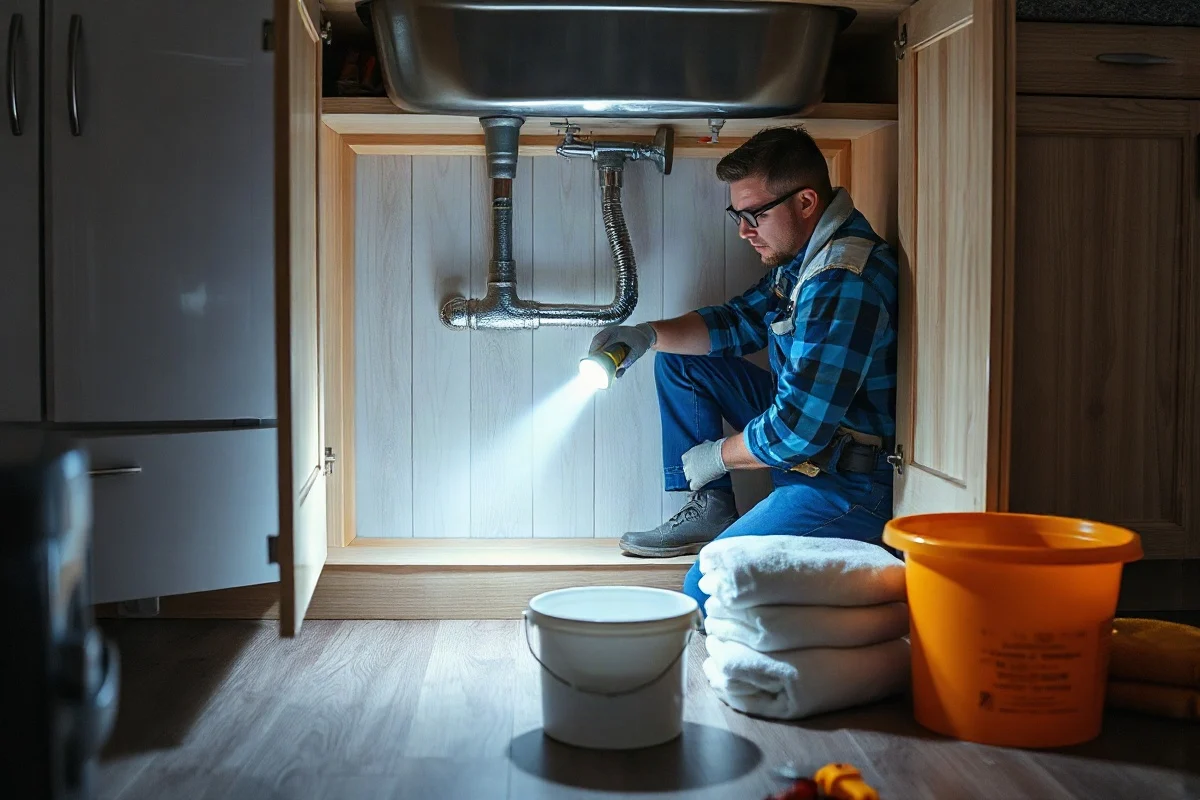 How Plumbers Repair a Burst Pipe Under a Kitchen Sink